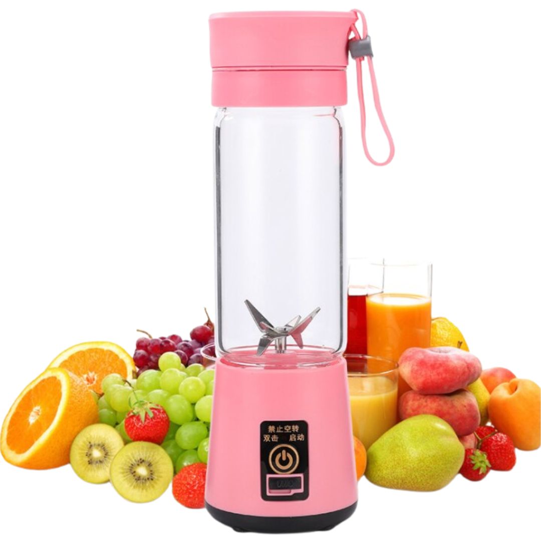 Portable USB Juicer Bottle – 6-Blade Rechargeable Mini Smoothie Maker & Ice Crusher