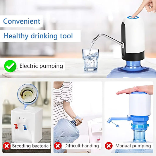 Wireless Automatic Water Dispenser Pump – USB Rechargeable Electric Bottle Pump