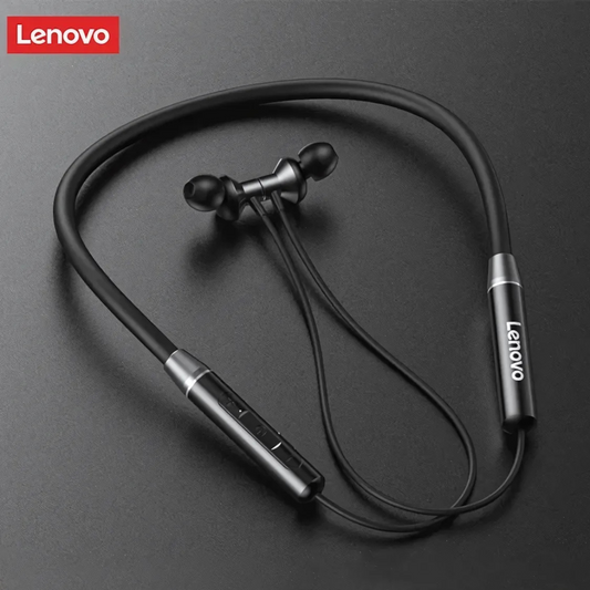 Lenovo HE05 Wireless Bluetooth 5.0 Neckband Earbuds – Hi-Fi Bass, Magnetic In-Ear Sports Headset | Waterproof, Long Battery Life