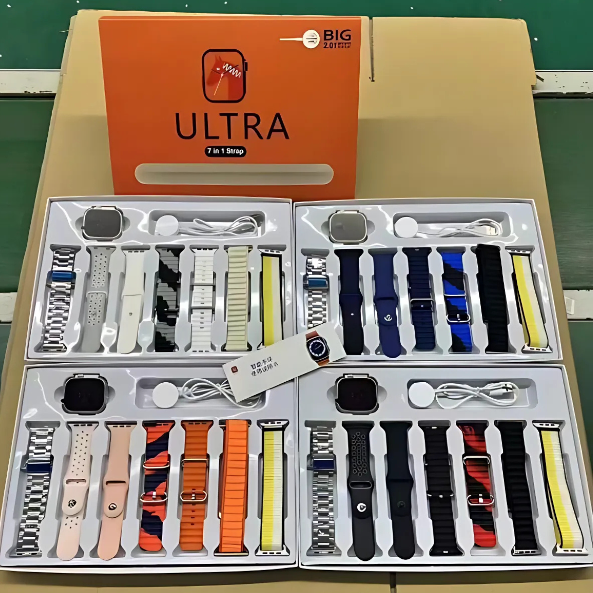 7-in-1 Ultra Smartwatch with Bluetooth Calling, Wireless Charging, Health Tracking, and 7 Straps | For Men & Women