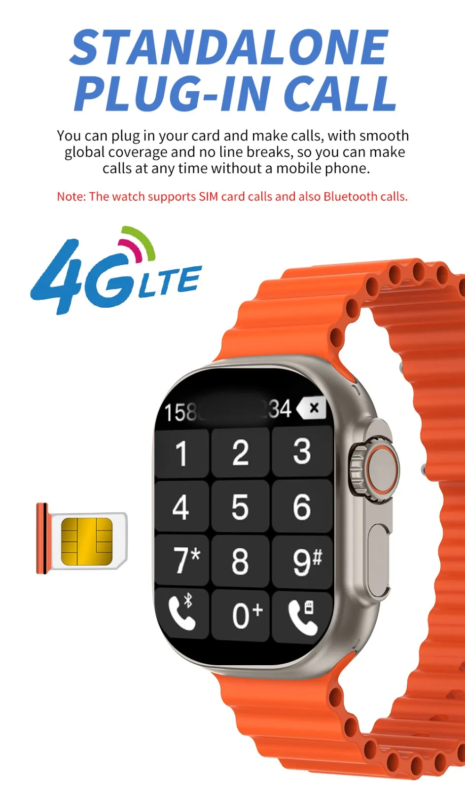 BW10 Pro 4G Smartwatch with HD Display, SIM Support, Hidden Camera, and Fitness Tracking