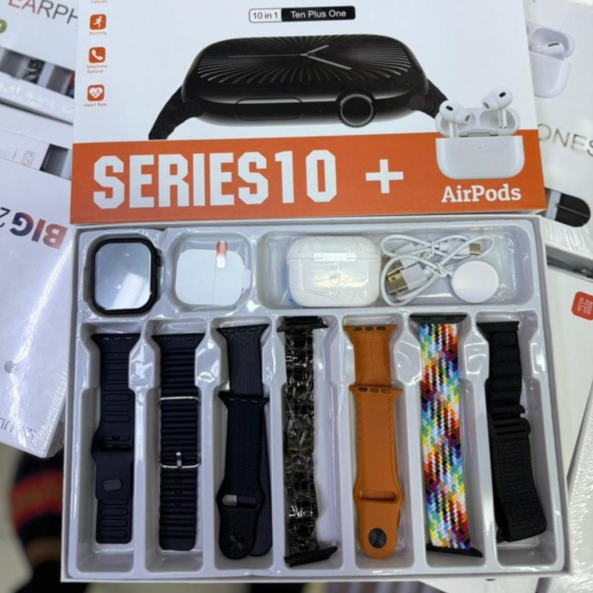 Series 10 Smartwatch With AirPods And 7 Straps