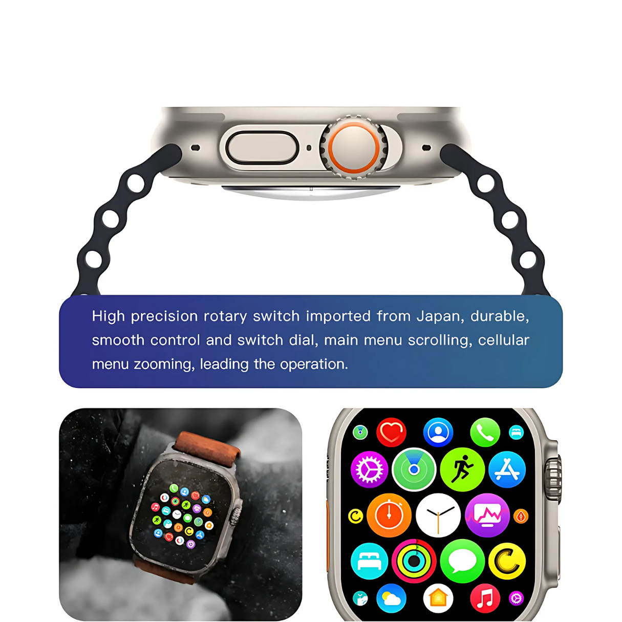 T900 Ultra Smartwatch with 2.02-inch Full Touch Display, Bluetooth Calling, Fitness & Heart Tracking – REVOQ Smartwatch