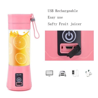 Portable USB Juicer Bottle – 6-Blade Rechargeable Mini Smoothie Maker & Ice Crusher