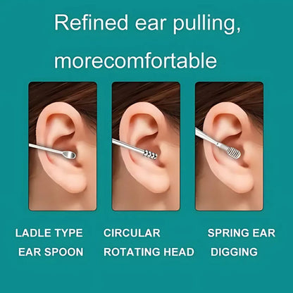 6-in-1 Ear Wax Cleaning Kit – Stainless Steel Earpick Tool Set with Leather Case