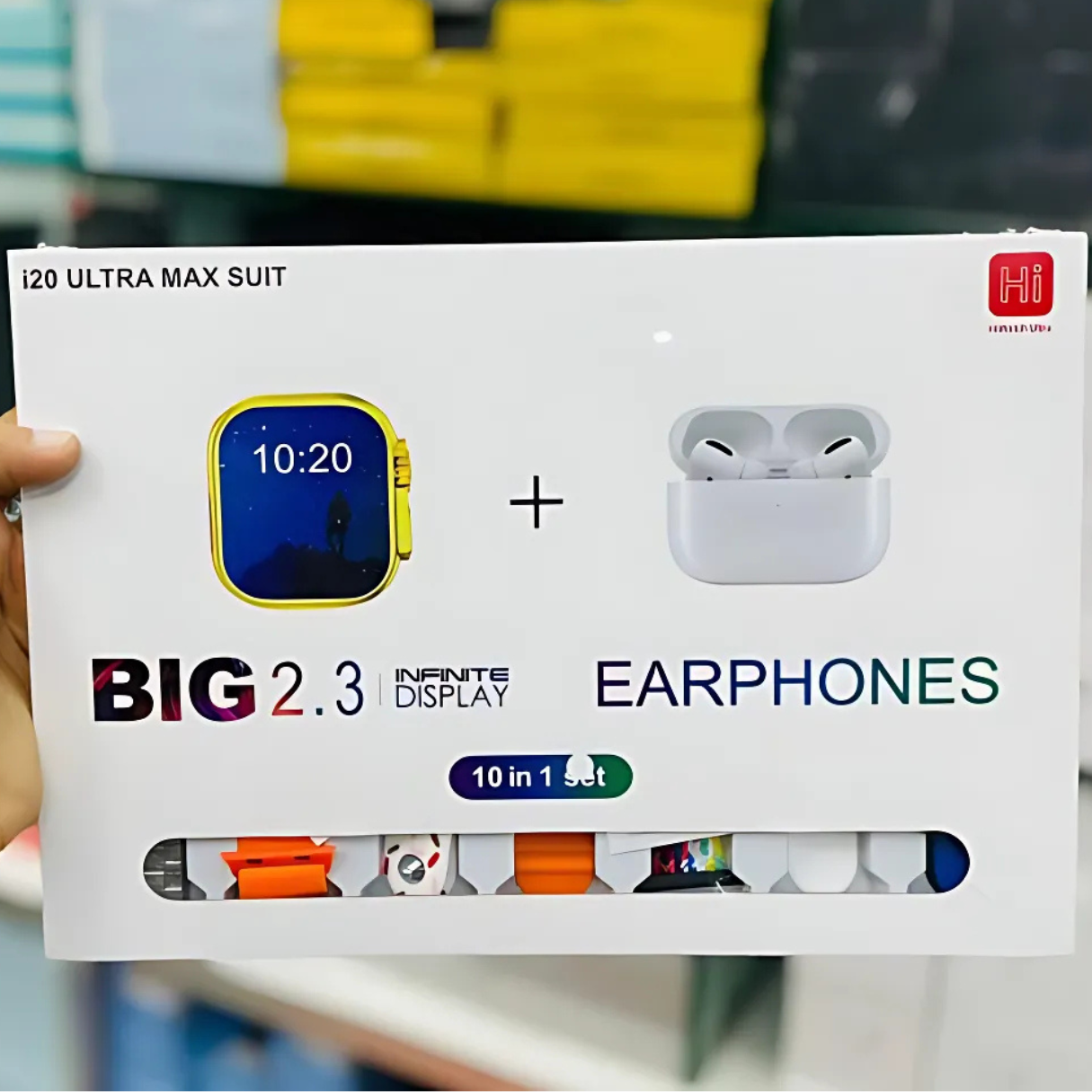 I20 Ultra Max Smartwatch 10-in-1 with 2.3” Screen, AirPods, 7 Straps Included | For Android & iPhone