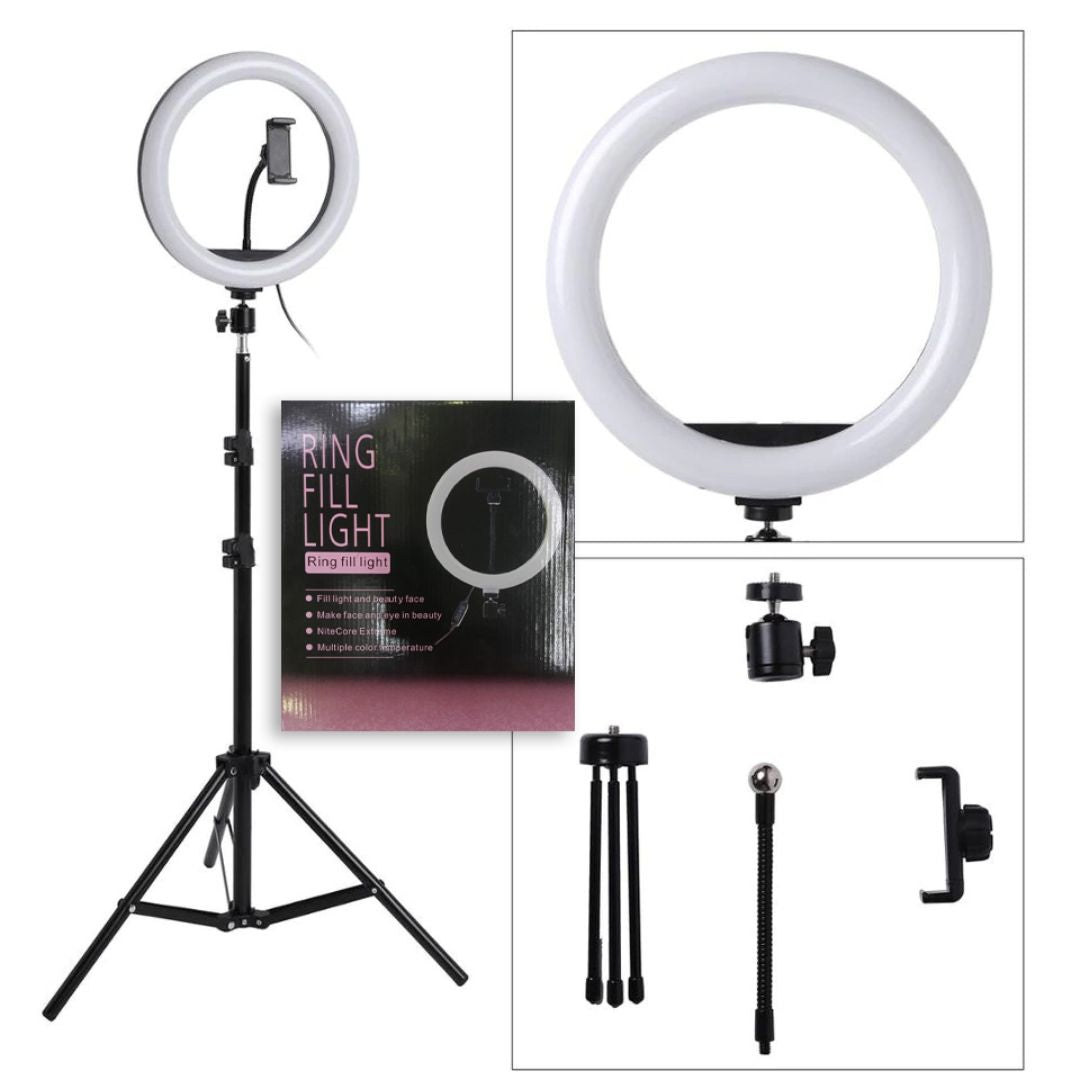 LED Ring Light 26CM – RGB Dimmable Ring Light with Phone Holder & Remote | Ideal for YouTube, TikTok & Live Streaming