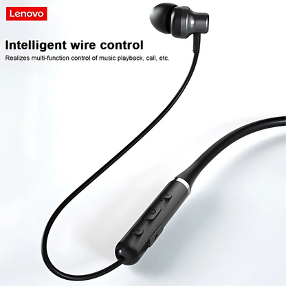Lenovo HE05 Wireless Bluetooth 5.0 Neckband Earbuds – Hi-Fi Bass, Magnetic In-Ear Sports Headset | Waterproof, Long Battery Life