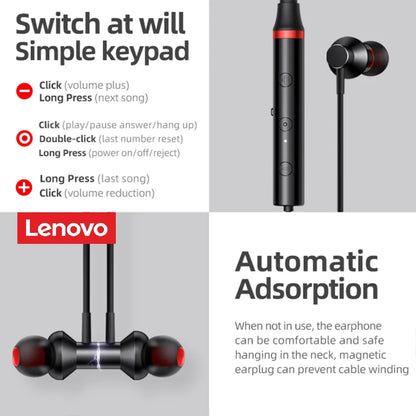 Lenovo HE05X 2 Bluetooth 5.3 Neckband Earphones – Magnetic, HiFi Bass, Waterproof, Noise-Cancelling