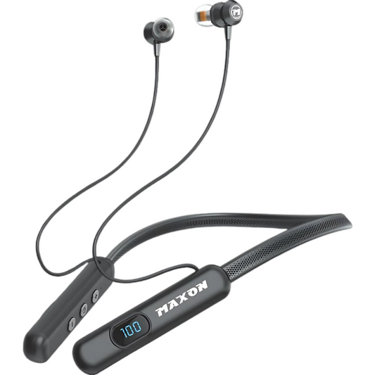 Maxon NB-01 Bluetooth 5.4 Neckband – 150 Hours Playback, Magnetic Speakers, Deep Bass, Flexible Design