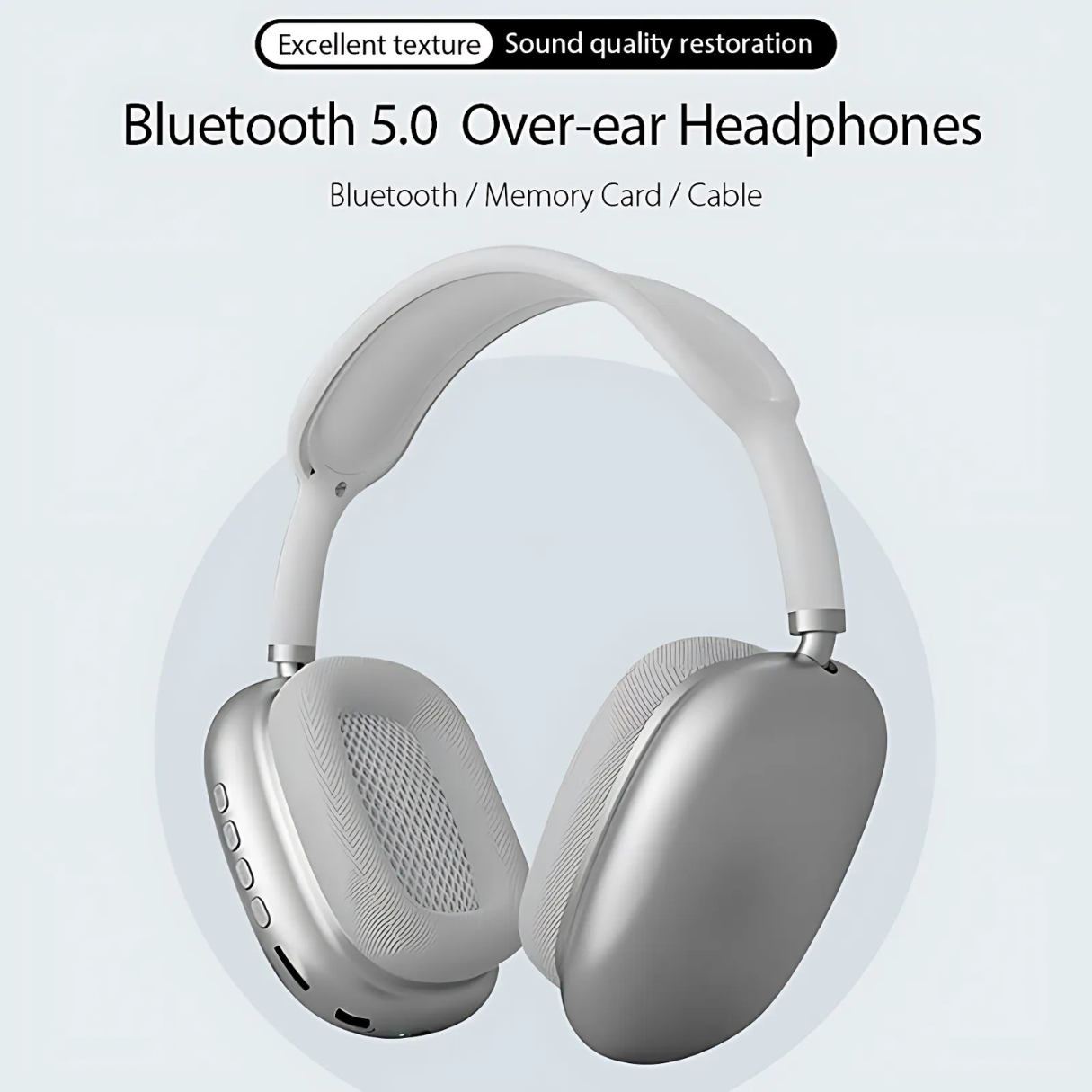 P9 Wireless Bluetooth Over-Ear Headphones – Adjustable, Stereo Sound, Long Battery, Built-in Mic