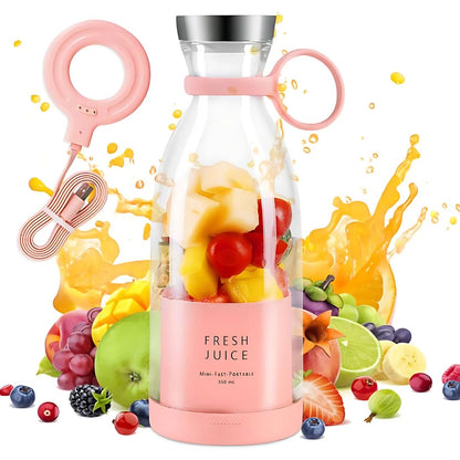 Portable USB Electric Fruit Juicer Blender – Rechargeable Mini Smoothie Maker 420ml