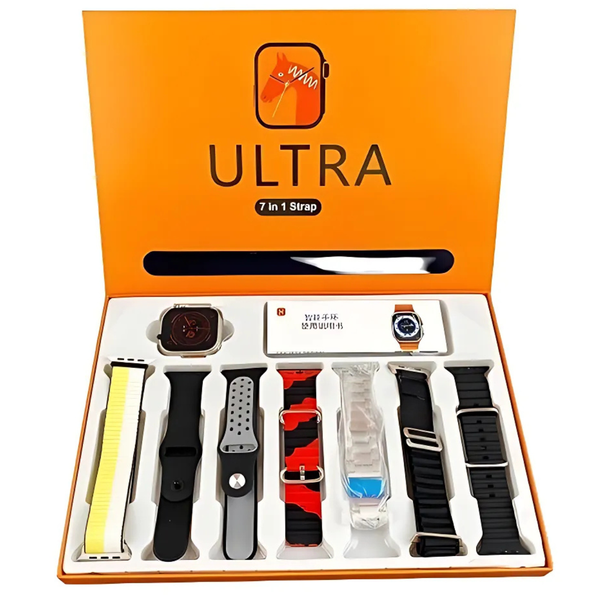 7-in-1 Ultra Smartwatch with Bluetooth Calling, Wireless Charging, Health Tracking, and 7 Straps | For Men & Women