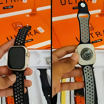 7-in-1 Ultra Smartwatch with Bluetooth Calling, Wireless Charging, Health Tracking, and 7 Straps | For Men & Women