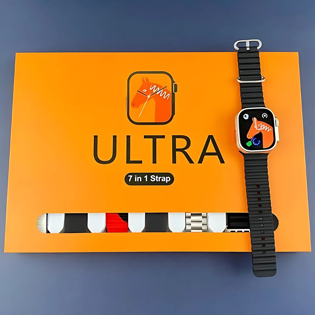 7-in-1 Ultra Smartwatch with Bluetooth Calling, Wireless Charging, Health Tracking, and 7 Straps | For Men & Women