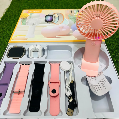 D96 Plus Smartwatch Suit – 9-in-1 Wearable for Health, Fitness & Daily Use