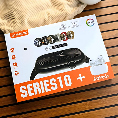 Series 10 Smartwatch With AirPods And 7 Straps